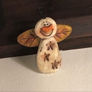 Vintage angel snowman brooch